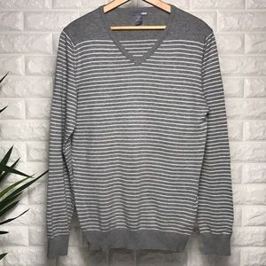 H&M striped v-neck sweater.